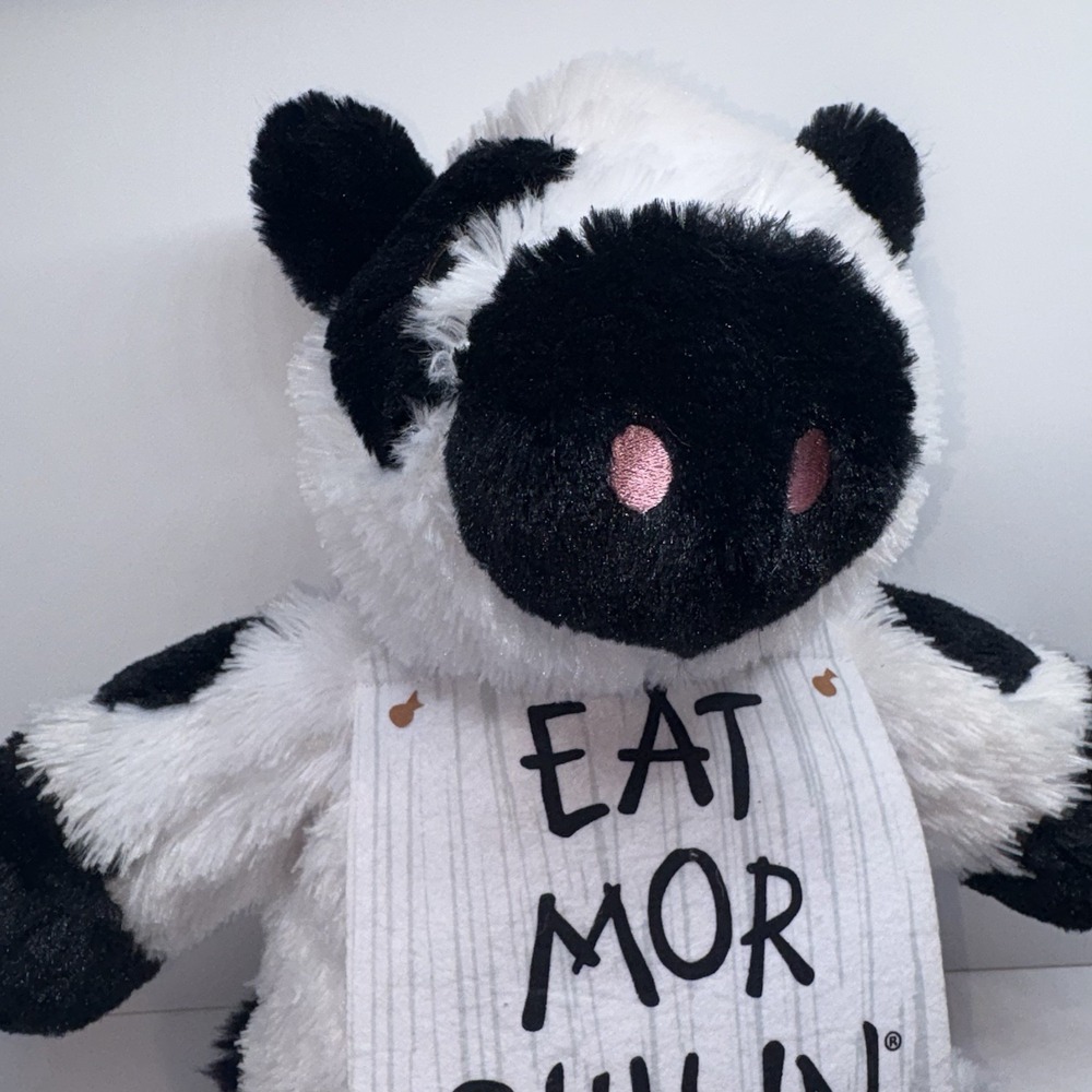 Chick-fil-A Eat Mor Chikin Cow Plush Stuffed Animal 2021 Black White Red - Picture 2 of 12